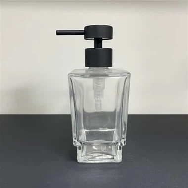 Dispenser sabun kaca yang jelas dengan pam