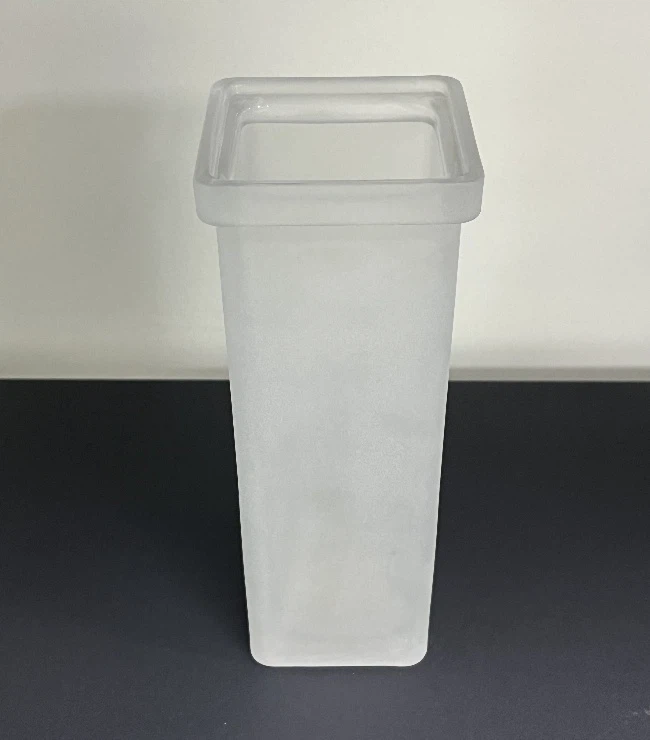 Toilet Brush Container in Frosted Glass